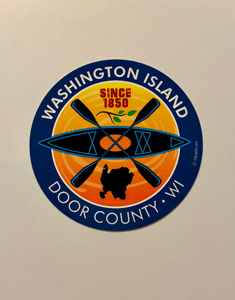 Kayak Washington Island Sticker/Decal