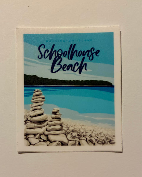 Washington Island Schoolhouse Beach Sticker
