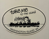 Take Me To The Island Oval Decal/Sticker