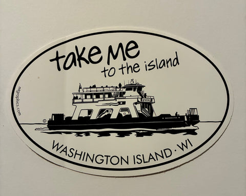 Take Me To The Island Oval Decal/Sticker