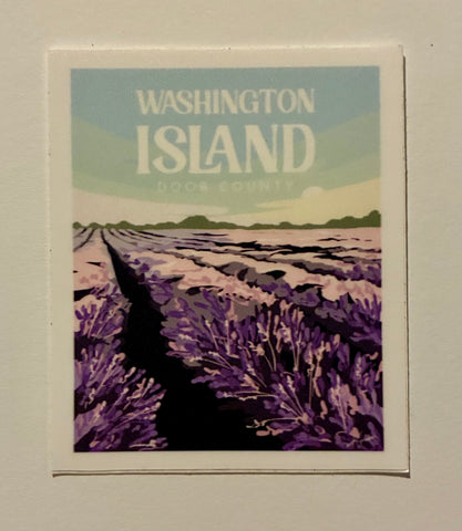Washington Island Lavender Field Sticker