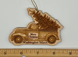 Washington Island Wood Christmas Truck Ornament