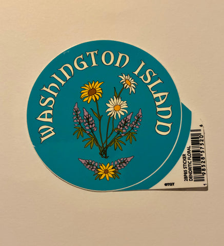 Washington Island Floral Flowers Sticker