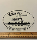 Take Me To The Island Oval Decal/Sticker