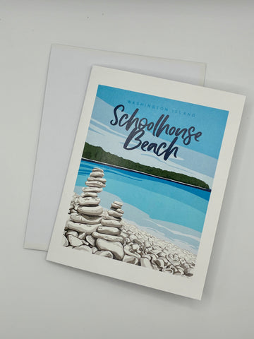 Washington Island Schoolhouse Beach Greeting Card