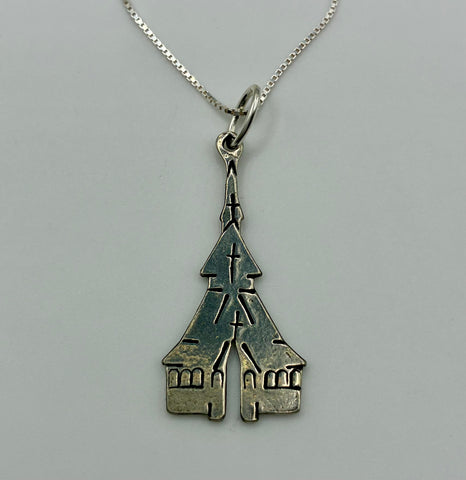 Sterling Silver “Stavkirke” Washington Island Necklace