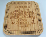 Washington Island Cribbage Board, Door County, Lighthouse variety available