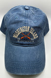 Washington Island Crossed Oars Embroidered Baseball Hat- choice of blue or orange