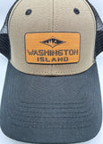 Washington Island Emblem Baseball Hat- black & tan