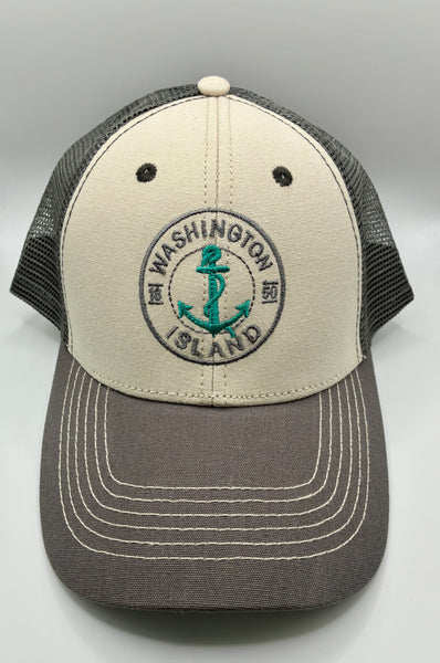 Embroidered Mesh Back Washington Island Hat