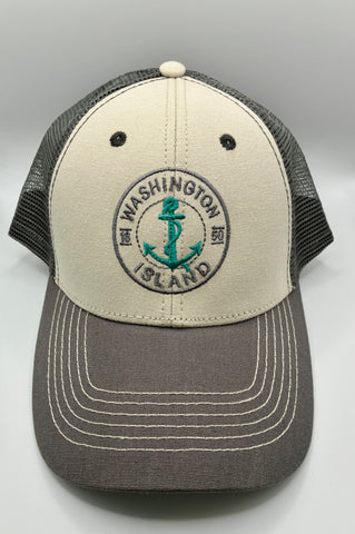 Embroidered Mesh Back Washington Island Hat
