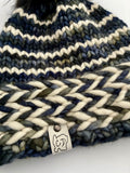 Handmade Winter Hat, knit Beanie w Merino Wool & removable Pom