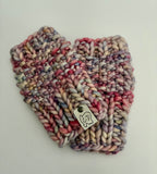 Fingerless Hand Warmers, knit w Merino Wool, multicolored