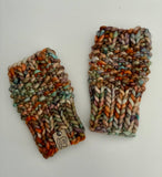 Fingerless Hand Warmers, knit w Merino Wool, multicolored
