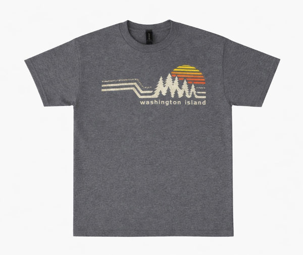Washington Island T-Shirt (Pine tree/sunset)