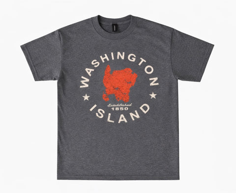Washington Island T-Shirt (est.1850 Island outline)