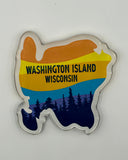 Acrylic Washington Island Map Magnet