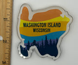 Acrylic Washington Island Map Magnet