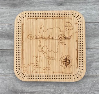 Washington Island Map Cribbage Board