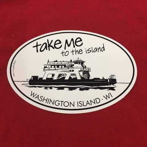 Take Me To The Island Oval Decal/Sticker